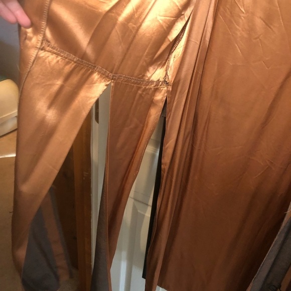 𝅺VINTAGE FIRST LADY  by JACKIE & JULIAN size 10 brown & rust silky jacket duster - Picture 13 of 16